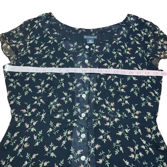 BANANA REPUBLIC 100% Silk Button Front Fully Lined Short Sleeve Mini Dress Sz 12 - Picture 6 of 8